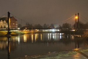 Vista del fiume Exe dalla Quay in notturna