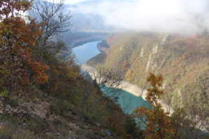Il Lago Pivka visto dall'alto