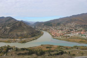 Confluenza dei fiumi Kura ed Aragvi proprio a Mtskheta